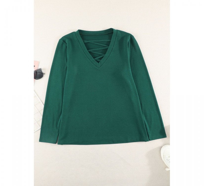 Criss Cross V Neck Long Sleeve Top - from category Long Sleeve Tops