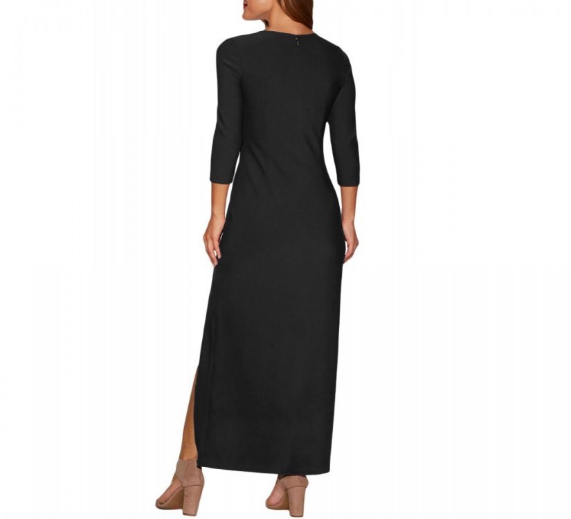 Grommet Side Slit Accent Black Maxi Dress - from category Maxi Dresses