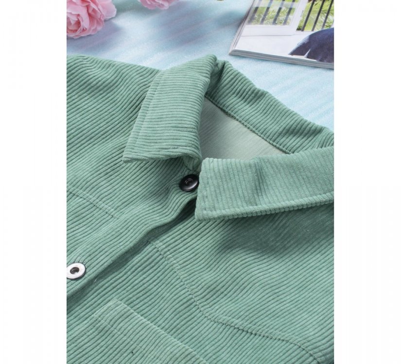 Green Pocket Buttons Corduroy Jacket - from category Jackets & Coats