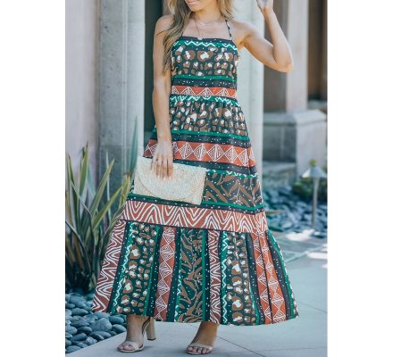 Multicolor Vintage Print Sleeveless Maxi Dress - from category Maxi Dresses